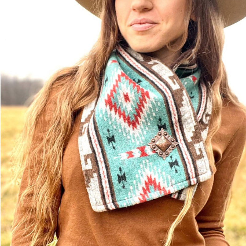 Bedruckter Damen-Schlauchschal mit Knopf