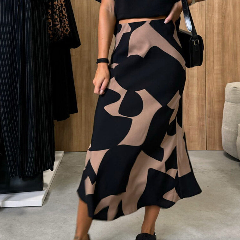 Falda casual impresa de leopardo para mujeres
