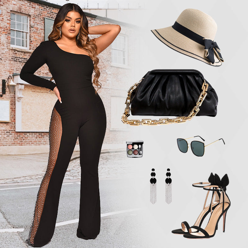 Sexy Bodycon en general con diamantes de imitación