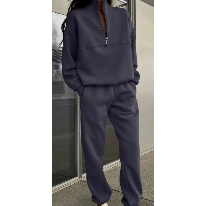 Sudadera femenina con pantalones de martillo y pantalones de jogging set de 2 partes