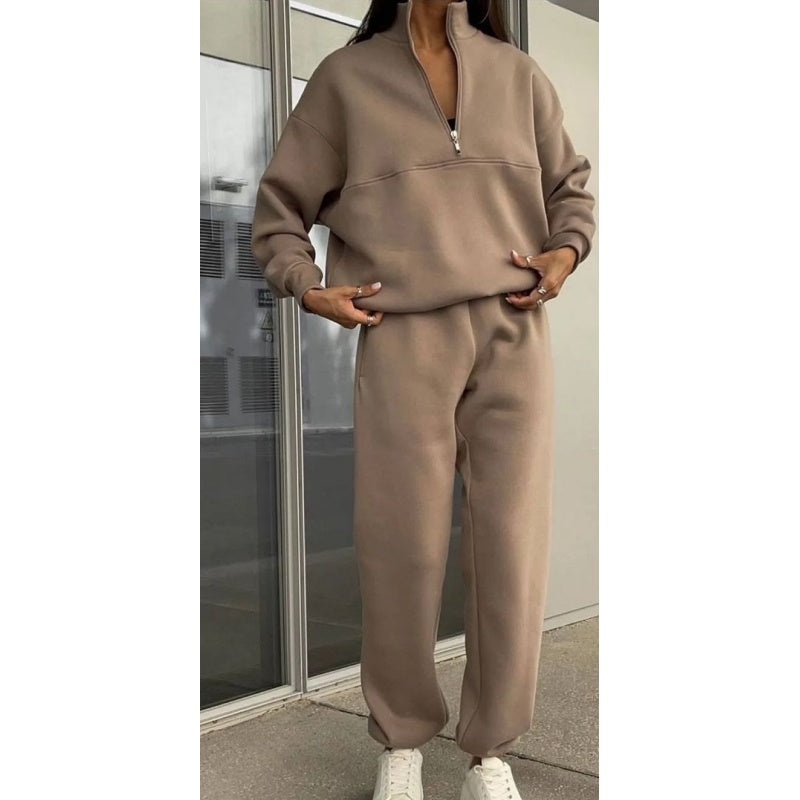 Sudadera femenina con pantalones de martillo y pantalones de jogging set de 2 partes