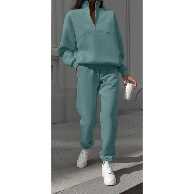 Sudadera femenina con pantalones de martillo y pantalones de jogging set de 2 partes