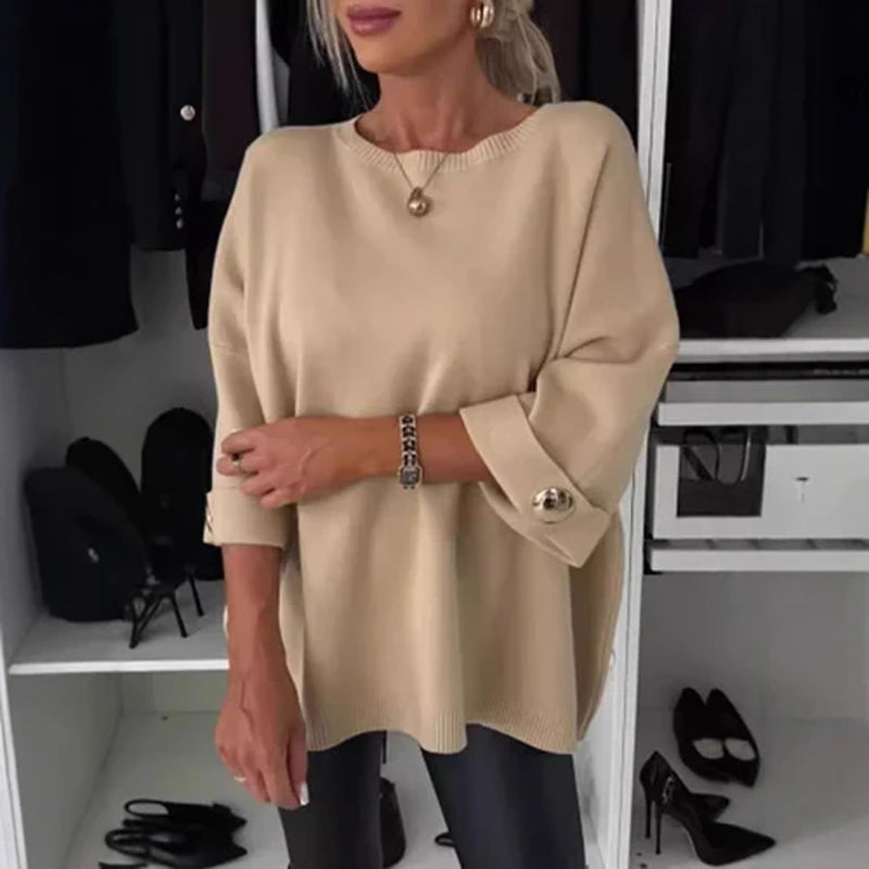 👚OFERTA CALIENTE 49% - Top de punto clásico de color liso para mujer