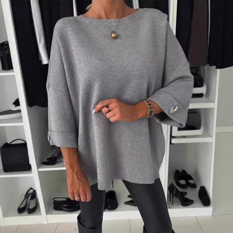 👚OFERTA CALIENTE 49% - Top de punto clásico de color liso para mujer