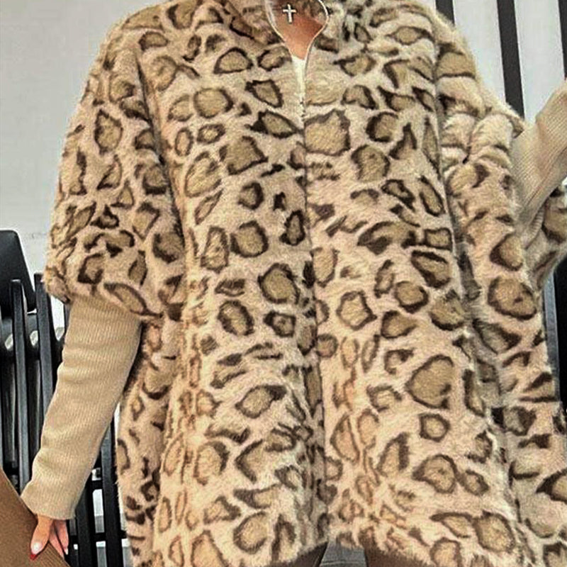 💖Chaqueta de piel sintética para mujer con estampado de leopardo