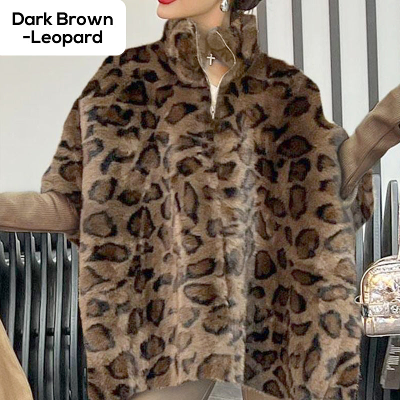 💖Chaqueta de piel sintética para mujer con estampado de leopardo