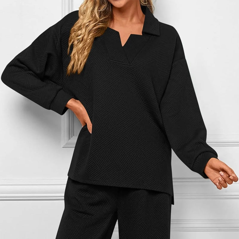 🔥Promoción de Año Nuevo 49% 💕Conjunto de dos piezas para mujer con escote en V y bolsillos.