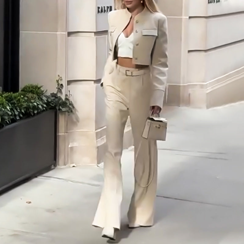 🔥Envío gratis - 🎉Elegante conjunto de dos piezas de top y pantalón para mujer.