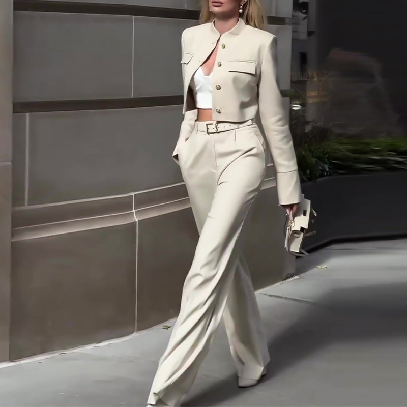 🔥Envío gratis - 🎉Elegante conjunto de dos piezas de top y pantalón para mujer.
