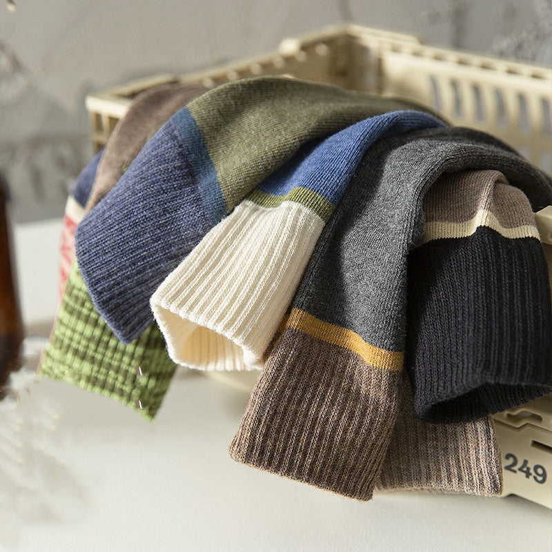 Herren Komfortable, Atmungsaktive Socken mit Farbblockdesign