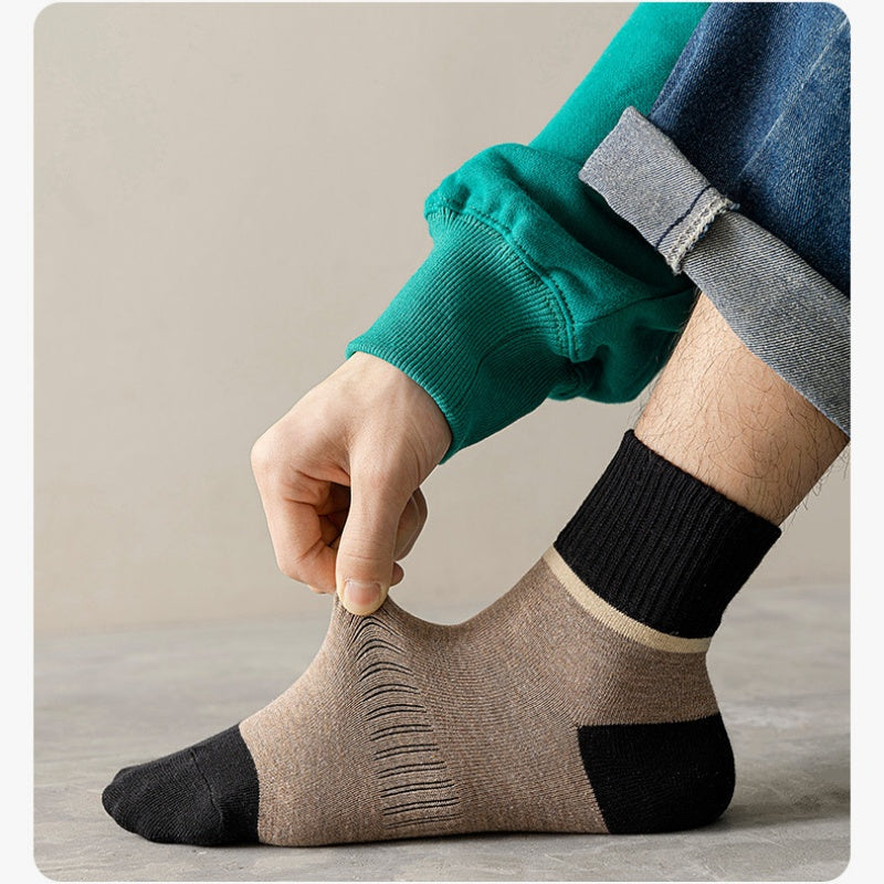Hombres cómodos y transpirables calcetines con diseño de bloques de color