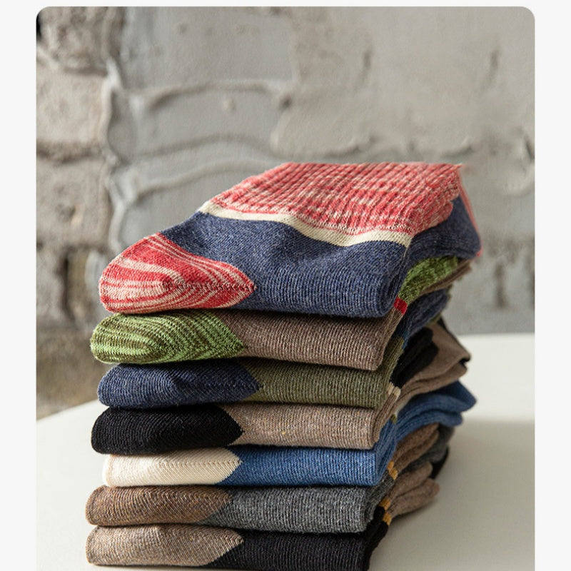 Herren Komfortable, Atmungsaktive Socken mit Farbblockdesign