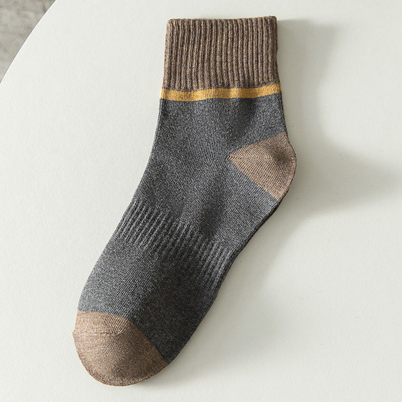Hombres cómodos y transpirables calcetines con diseño de bloques de color