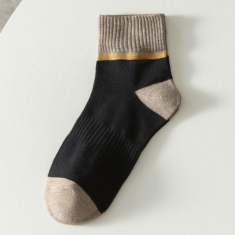 Hombres cómodos y transpirables calcetines con diseño de bloques de color
