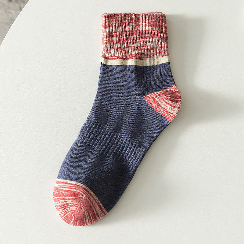 Hombres cómodos y transpirables calcetines con diseño de bloques de color