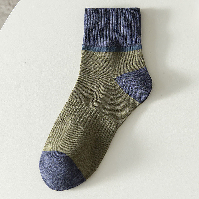 Hombres cómodos y transpirables calcetines con diseño de bloques de color
