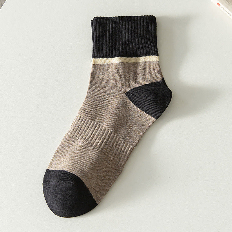 Hombres cómodos y transpirables calcetines con diseño de bloques de color