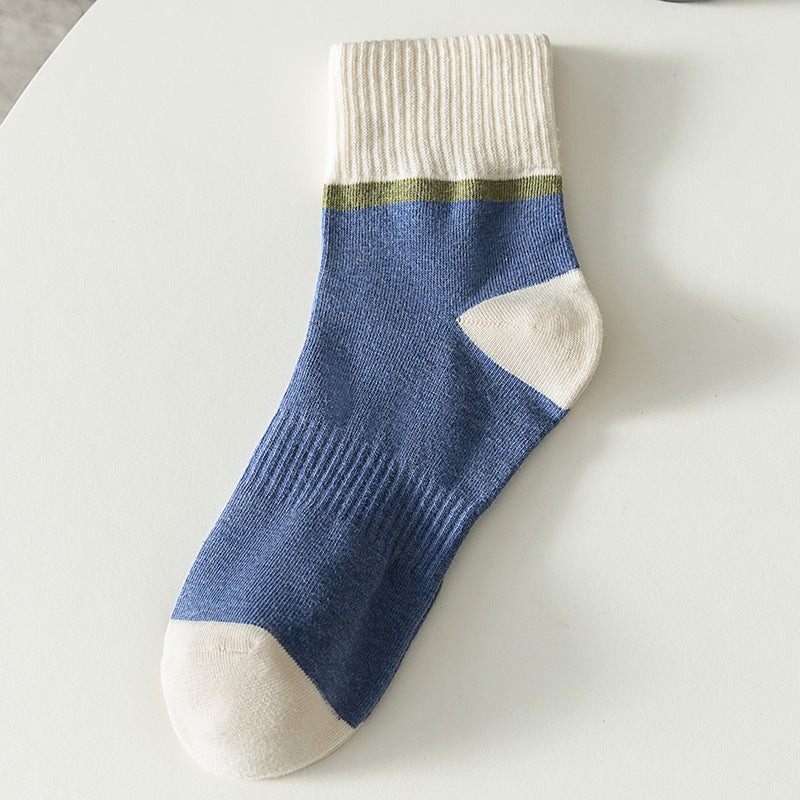 Herren Komfortable, Atmungsaktive Socken mit Farbblockdesign