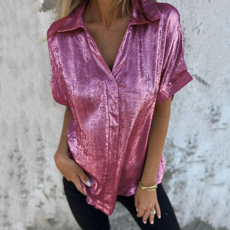🔥VENTA CALIENTE 2025🔥 Camisas de manga larga con solapas de bronce para mujer