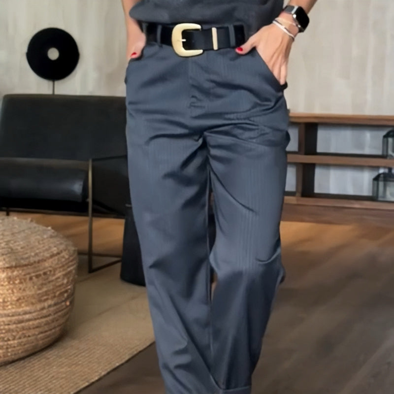 š„Nuevo bestsellerš„Pantalones blazer rectos casuales de cintura alta para mujer