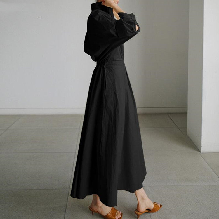 ✨【S-4XL】Falda larga de temperamento de moda de color sólido