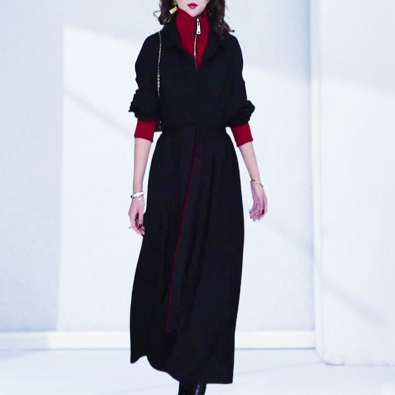 Vestido para mujeres elegante en capas con cinturón