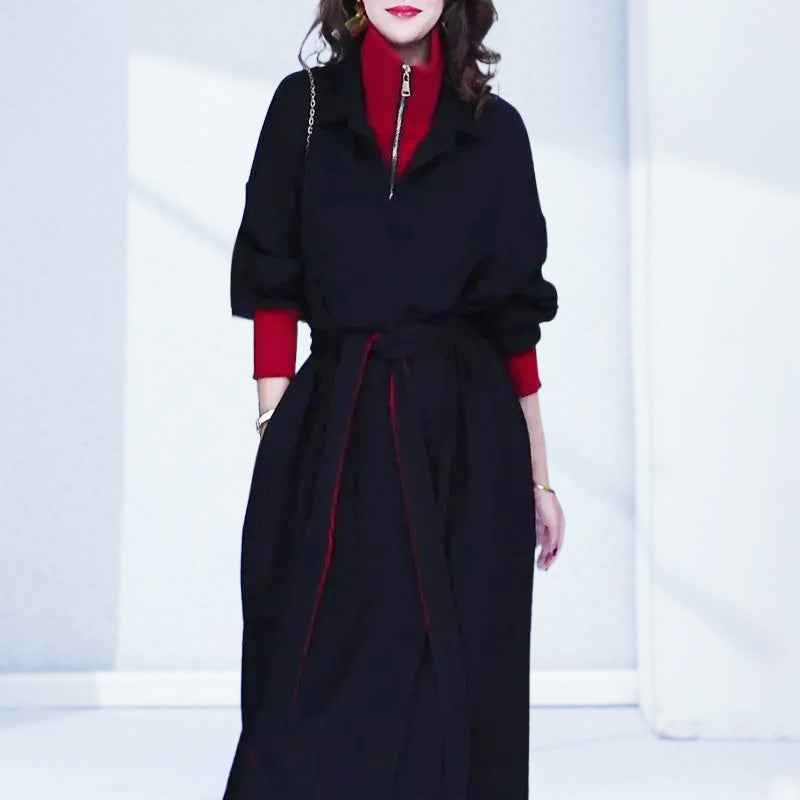Vestido para mujeres elegante en capas con cinturón