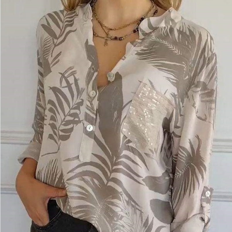 Top de mujer de moda con estampado y escote en pico.📦Dos piezas envío gratis