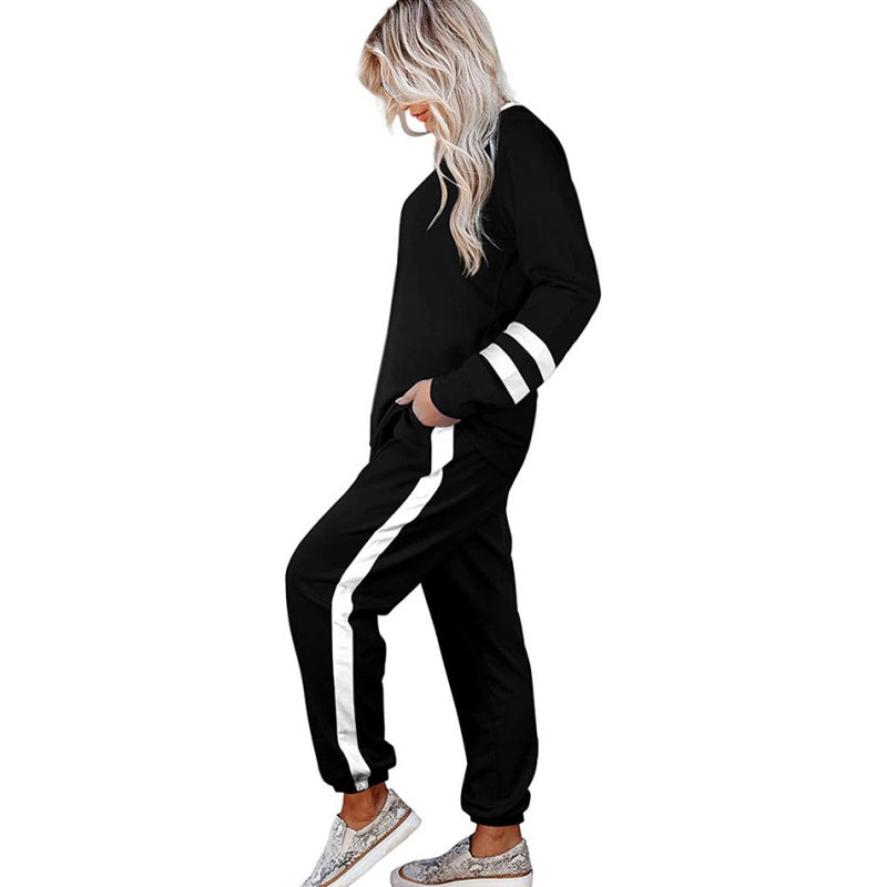 🔥50% de descuento hoy 🔥 Sudadera de cuello redondo con bloques de color para mujer (2 piezas)