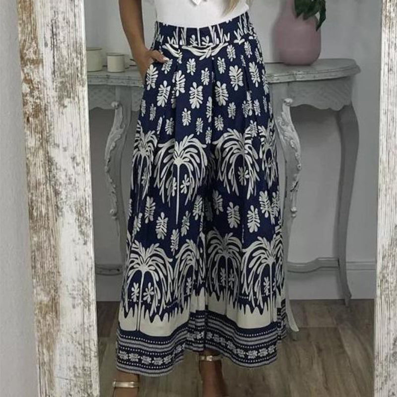Bedruckte Palazzo-Hose für Frauen