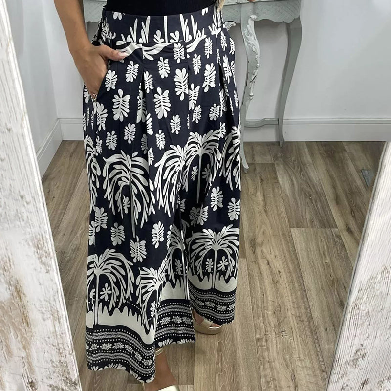Bedruckte Palazzo-Hose für Frauen