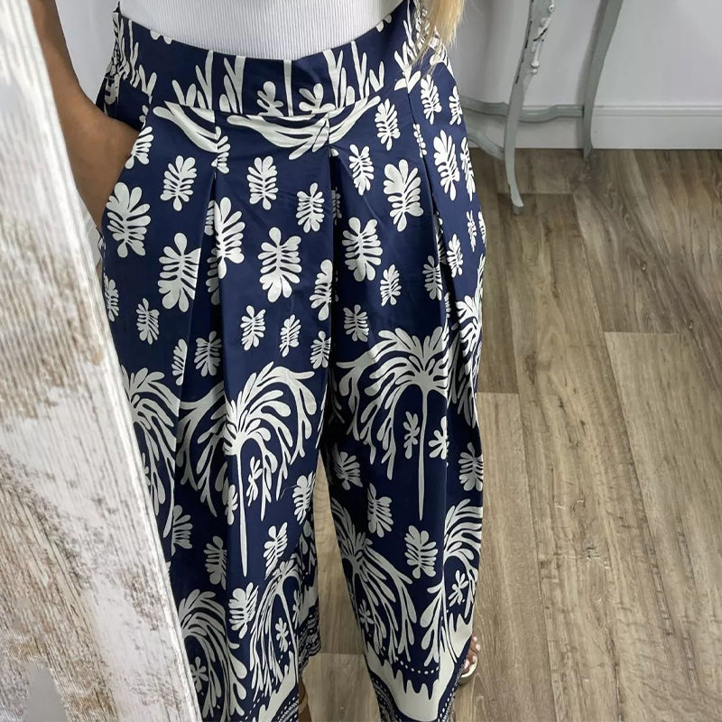 Bedruckte Palazzo-Hose für Frauen