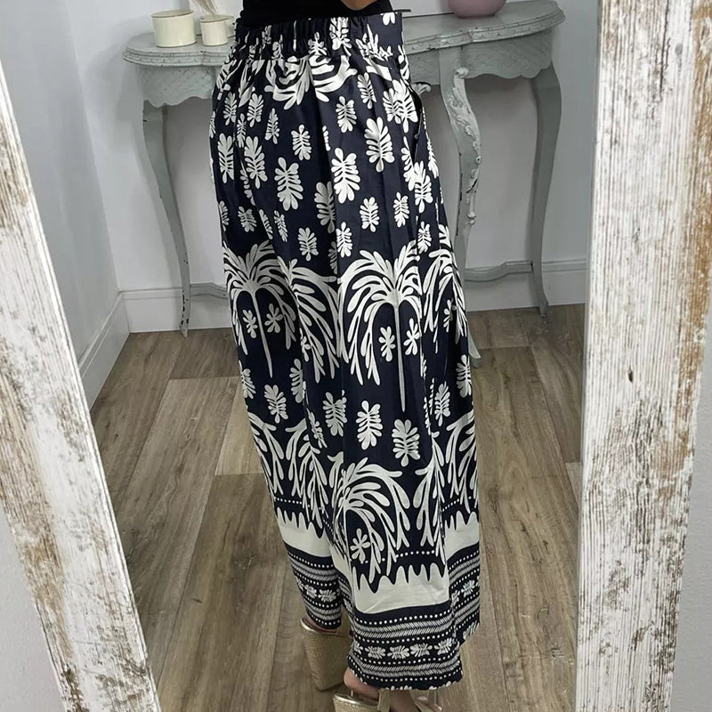 Bedruckte Palazzo-Hose für Frauen