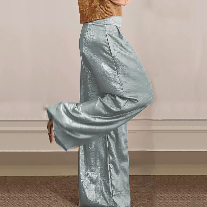 🔥Cárdigan brillante y pantalón ancho para mujer en conjunto de 2.