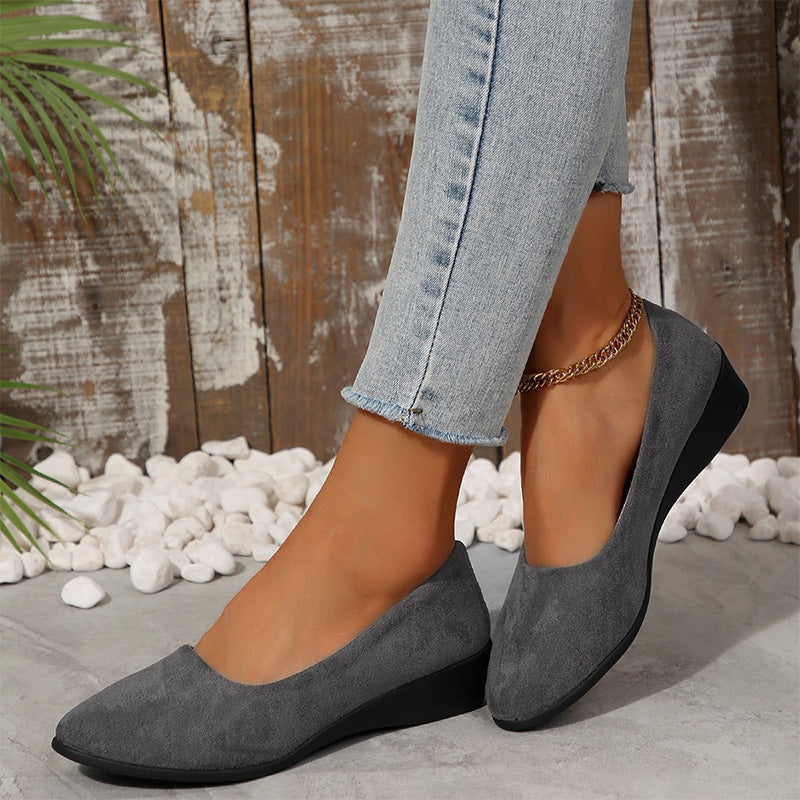 Zapatos elegantes, ligeros y sin cuña sin tacones con tacones bajos