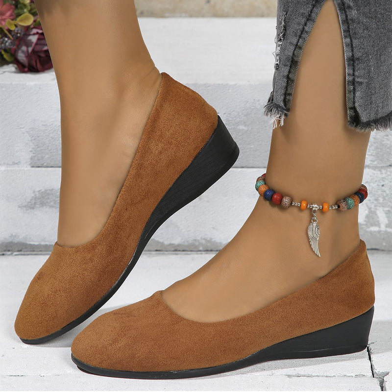 Zapatos elegantes, ligeros y sin cuña sin tacones con tacones bajos