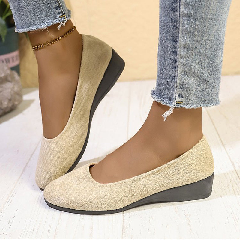 Zapatos elegantes, ligeros y sin cuña sin tacones con tacones bajos