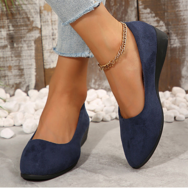 Zapatos elegantes, ligeros y sin cuña sin tacones con tacones bajos