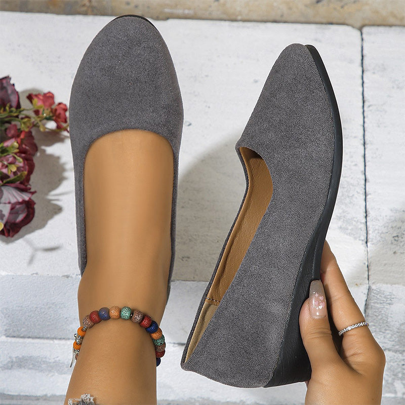Zapatos elegantes, ligeros y sin cuña sin tacones con tacones bajos