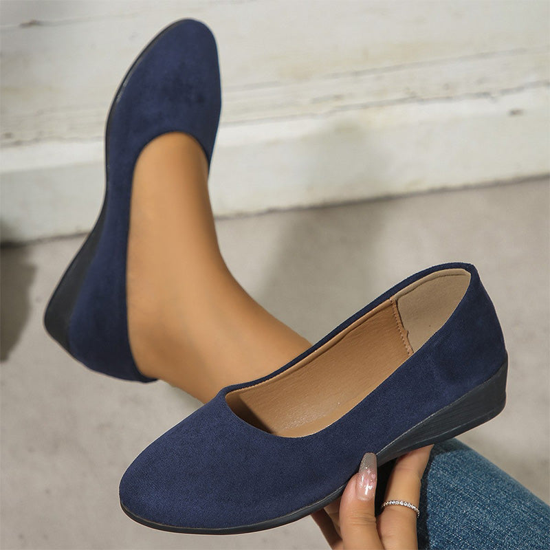 Zapatos elegantes, ligeros y sin cuña sin tacones con tacones bajos