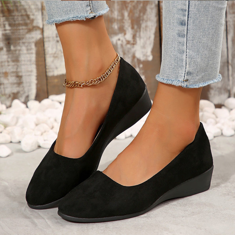Zapatos elegantes, ligeros y sin cuña sin tacones con tacones bajos