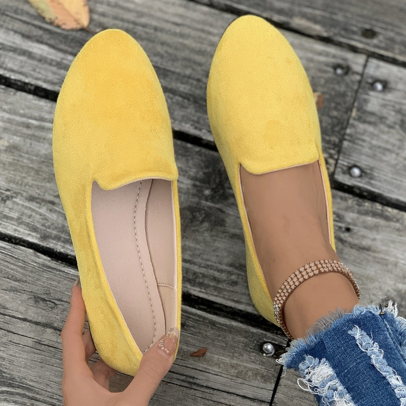 š„Venta calienteš„ Zapatos planos casuales de color liso para mujer.