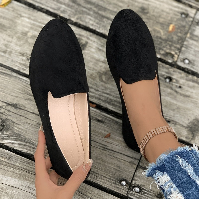 š„Venta calienteš„ Zapatos planos casuales de color liso para mujer.