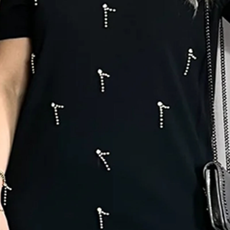Vestido para mujeres con diamantes de imitación y brazos cortos