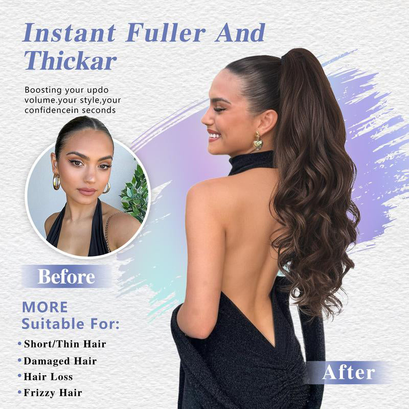 💜 LETZTER TAG DER AKTION – 50 % RABATT 💜 Clip-on-Haarverlängerung für welligen Pferdeschwanz