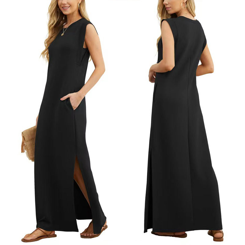 🔥Vestido casual antiarrugas para mujer con dobladillo dividido