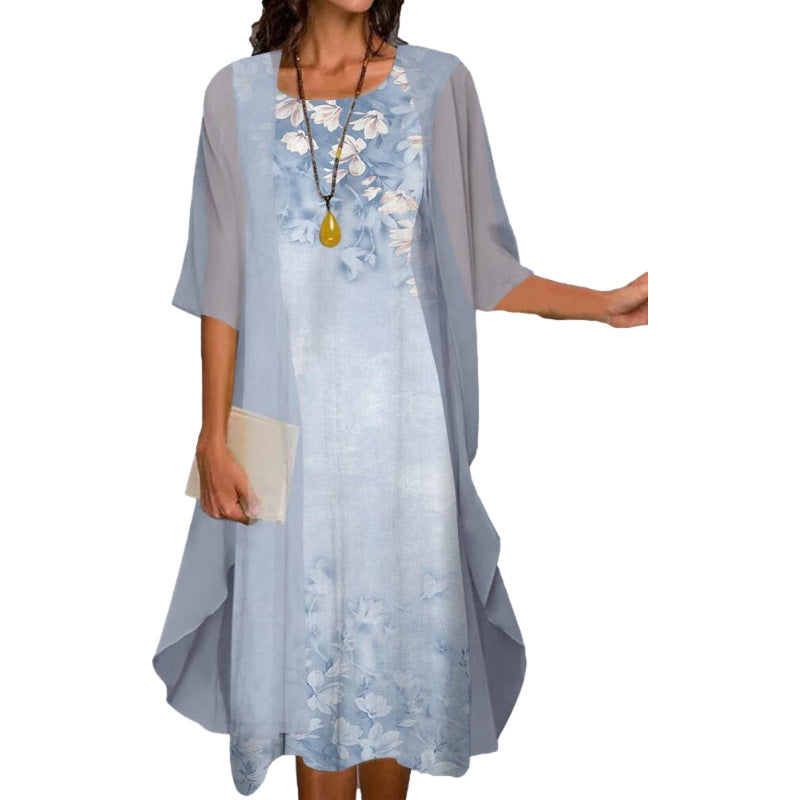 🌸Elegante conjunto de vestido con estampado floral para mujer.