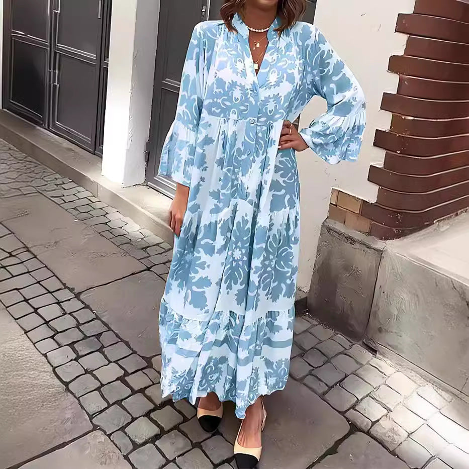 🌸Vestido de temporada 47% de descuento🌸Vestido largo con estampado bohemio