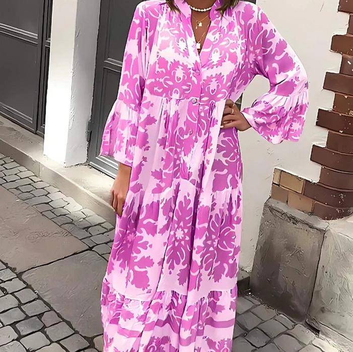 🌸Vestido de temporada 47% de descuento🌸Vestido largo con estampado bohemio