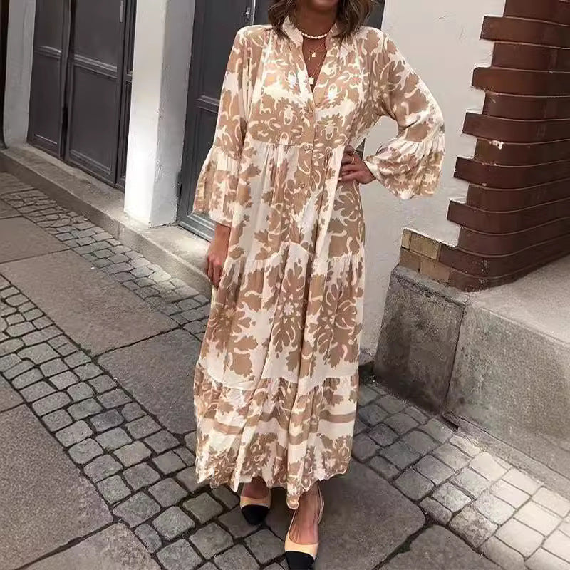 🌸Vestido de temporada 47% de descuento🌸Vestido largo con estampado bohemio